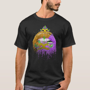 Lips Masquerade Women Gift Costume Party Mardi Gra T-Shirt