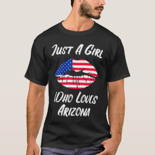 Lips Mouth Love American Flag Arizona T-Shirt