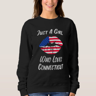 Lips Mouth Love American Flag Connecticut Sweatshirt