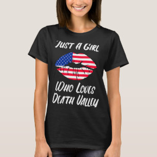 Lips Mouth Love American Flag Death Valley T-Shirt