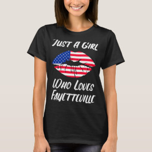 Lips Mouth Love American Flag Fayetteville T-Shirt