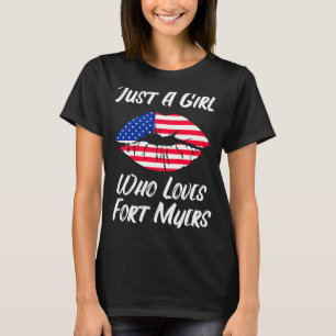 Lips Mouth Love American Flag Fort Myers T-Shirt