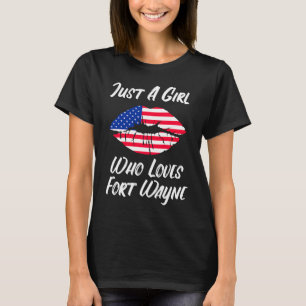 Lips Mouth Love American Flag Fort Wayne T-Shirt