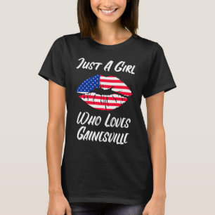 Lips Mouth Love American Flag Gainesville T-Shirt