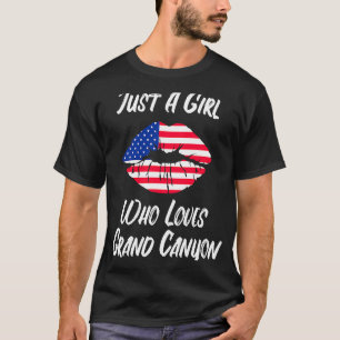 Lips Mouth Love American Flag Grand Canyon T-Shirt