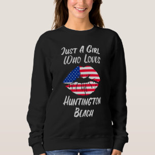Lips Mouth Love American Flag Huntington Beach Sweatshirt
