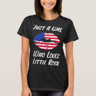 Lips Mouth Love American Flag Little Skirt T-Shirt