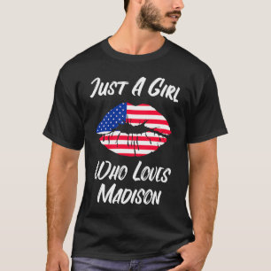 Lips Mouth Love American Flag Madison T-Shirt