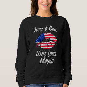 Lips Mouth Love American Flag Malibu Sweatshirt