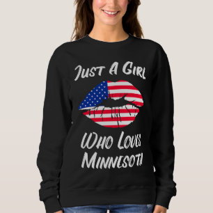 Lips Mouth Love American Flag Minnesota Sweatshirt