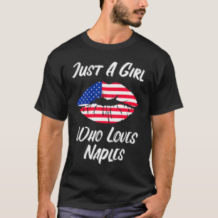 Lips Mouth Love American Flag Naples T-Shirt