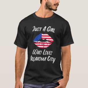 Lips Mouth Love American Flag Oklahoma City T-Shirt
