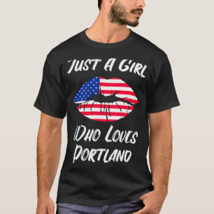 Lips Mouth Love American Flag Portland T-Shirt