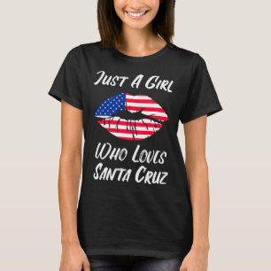Lips Mouth Love American Flag Santa Cruz T-Shirt