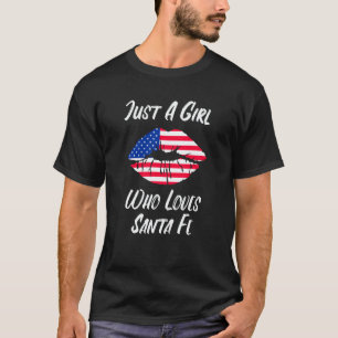 Lips Mouth Love American Flag Santa Fe T-Shirt