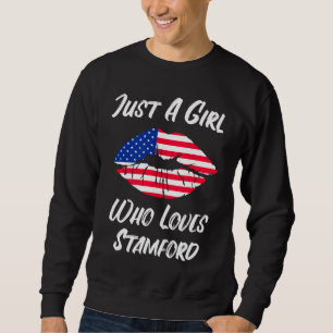 Lips Mouth Love American Flag Stamford Sweatshirt