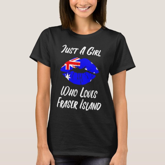 Lips Mouth Love Australian Flag Fraser Island T-Shirt (Front)