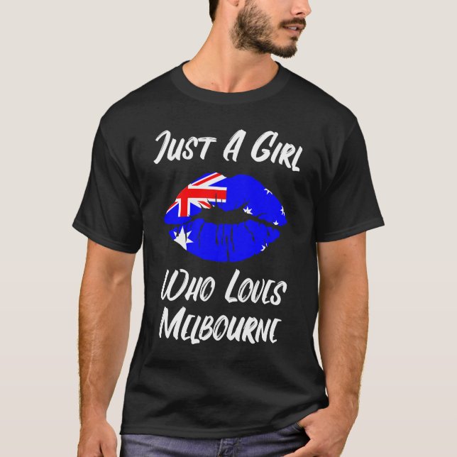 Lips Mouth Love Australian Flag Melbourne T-Shirt (Front)