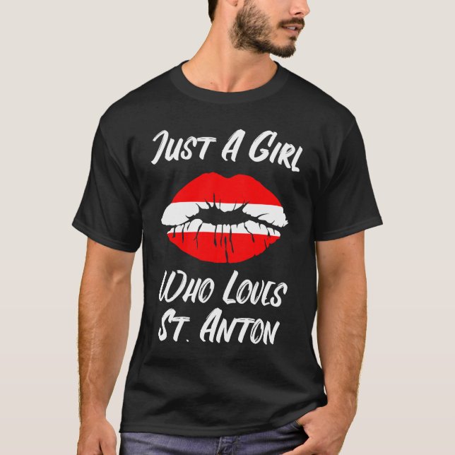 Lips Mouth Love Austria Flag St Anton T-Shirt (Front)