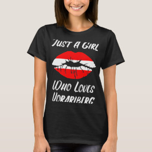 Lips Mouth Love Austria Flag Vorarlberg T-Shirt