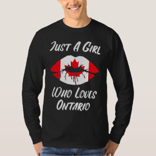 Lips Mouth Love Canadian Flag Ontario T-Shirt