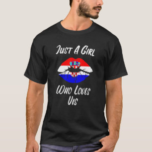Lips Mouth Love Croatia Flag Vis T-Shirt