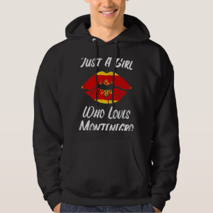 Lips Mouth Love Flag Montenegro Hoodie