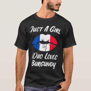 Lips Mouth Love French Flag Burgundy T-Shirt