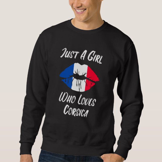 Lips Mouth Love French Flag Corsica Sweatshirt (Front)