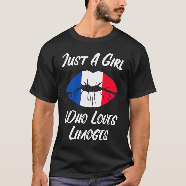 Lips Mouth Love French Flag Limoges T-Shirt (Front)