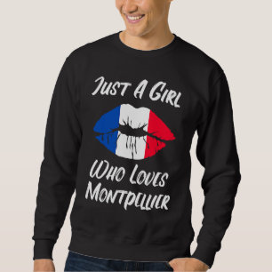 Lips Mouth Love French Flag Montpellier Sweatshirt
