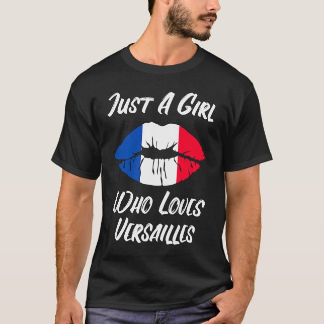 Lips Mouth Love French Flag Versailles T-Shirt (Front)