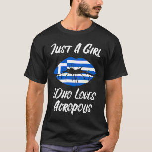 Lips Mouth Love Greek Flag Acropolis T-Shirt