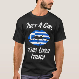 Lips Mouth Love Greek Flag Ithaka T-Shirt