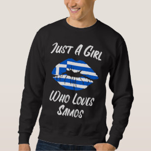 Lips Mouth Love Greek Flag Samos Sweatshirt
