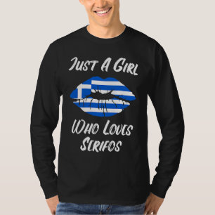 Lips Mouth Love Greek Flag Serifos T-Shirt