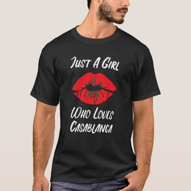 Lips Mouth Love Moroccan Flag Casablanca T-Shirt (Front)