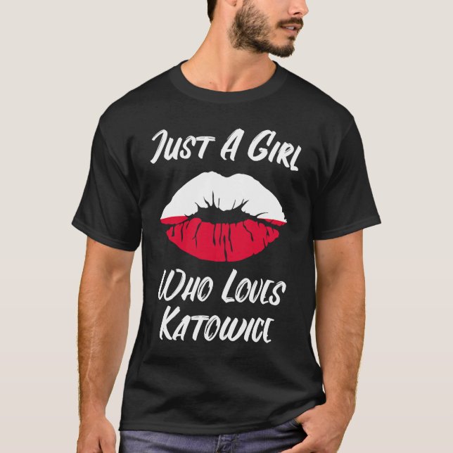 Lips Mouth Love Polish Flag Kattowitz T-Shirt (Front)