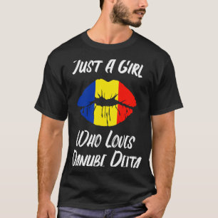 Lips Mouth Love Romanian Flag Danube Delta T-Shirt