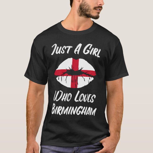 Lips Mouth Love Saint George's Cross Flag Birmingh T-Shirt (Front)