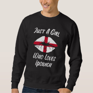 Lips Mouth Love Saint George's Cross Flag Ipswich Sweatshirt