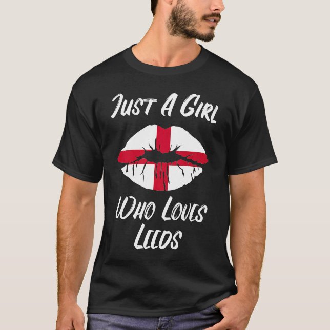 Lips Mouth Love Saint George's Cross Flag Leeds T-Shirt (Front)