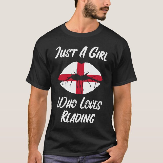 Lips Mouth Love Saint George's Cross Flag Reading T-Shirt (Front)