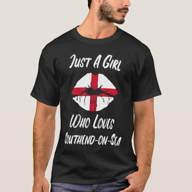 Lips Mouth Love Saint George's Cross Flag Southend T-Shirt (Front)