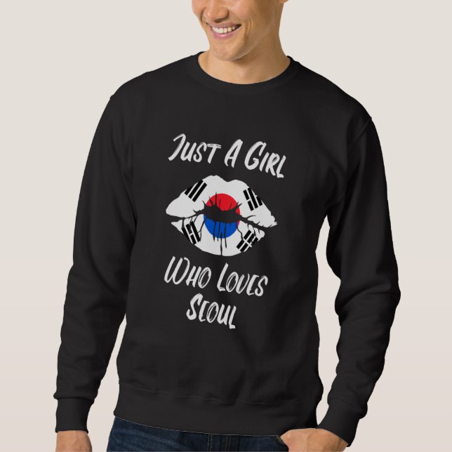 Lips Mouth Love South Korean Flag Seoul Sweatshirt (Front)