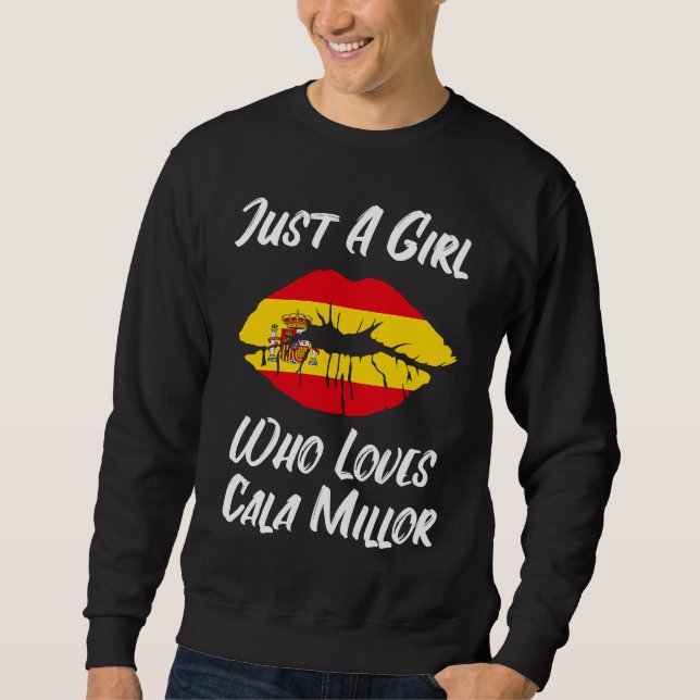 Lips Mouth Love Spanish Flag Cala Millor Sweatshirt (Front)