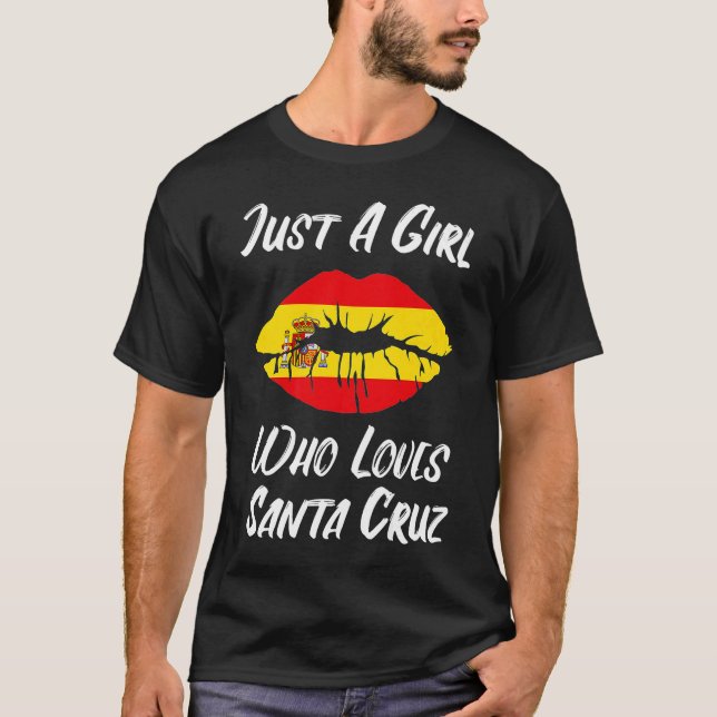 Lips Mouth Love Spanish Flag Santa Cruz T-Shirt (Front)
