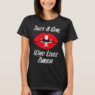 Lips Mouth Love Switzerland Flag Zurich T-Shirt