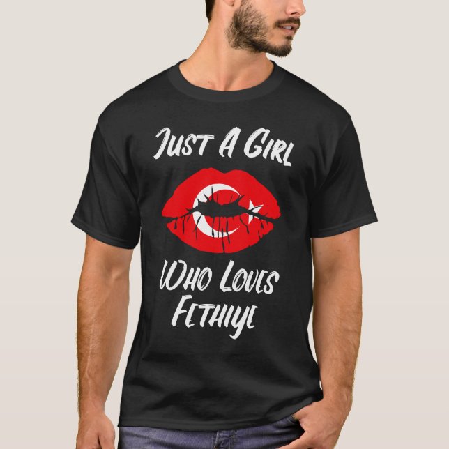 Lips Mouth Love Turkish Flag Fethiye T-Shirt (Front)