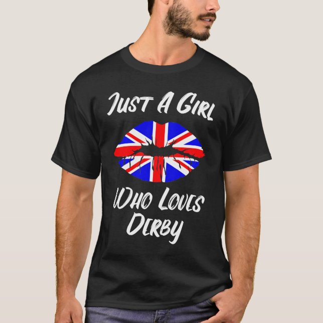 Lips Mouth Love Union Jack Flag Derby T-Shirt (Front)